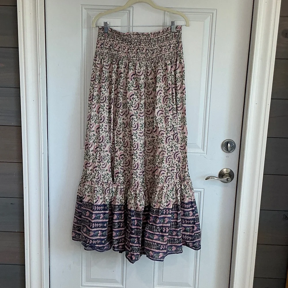 Floral Pink and Blue Maxi Skirt that can also be worn as a dress - Picture 7 of 13